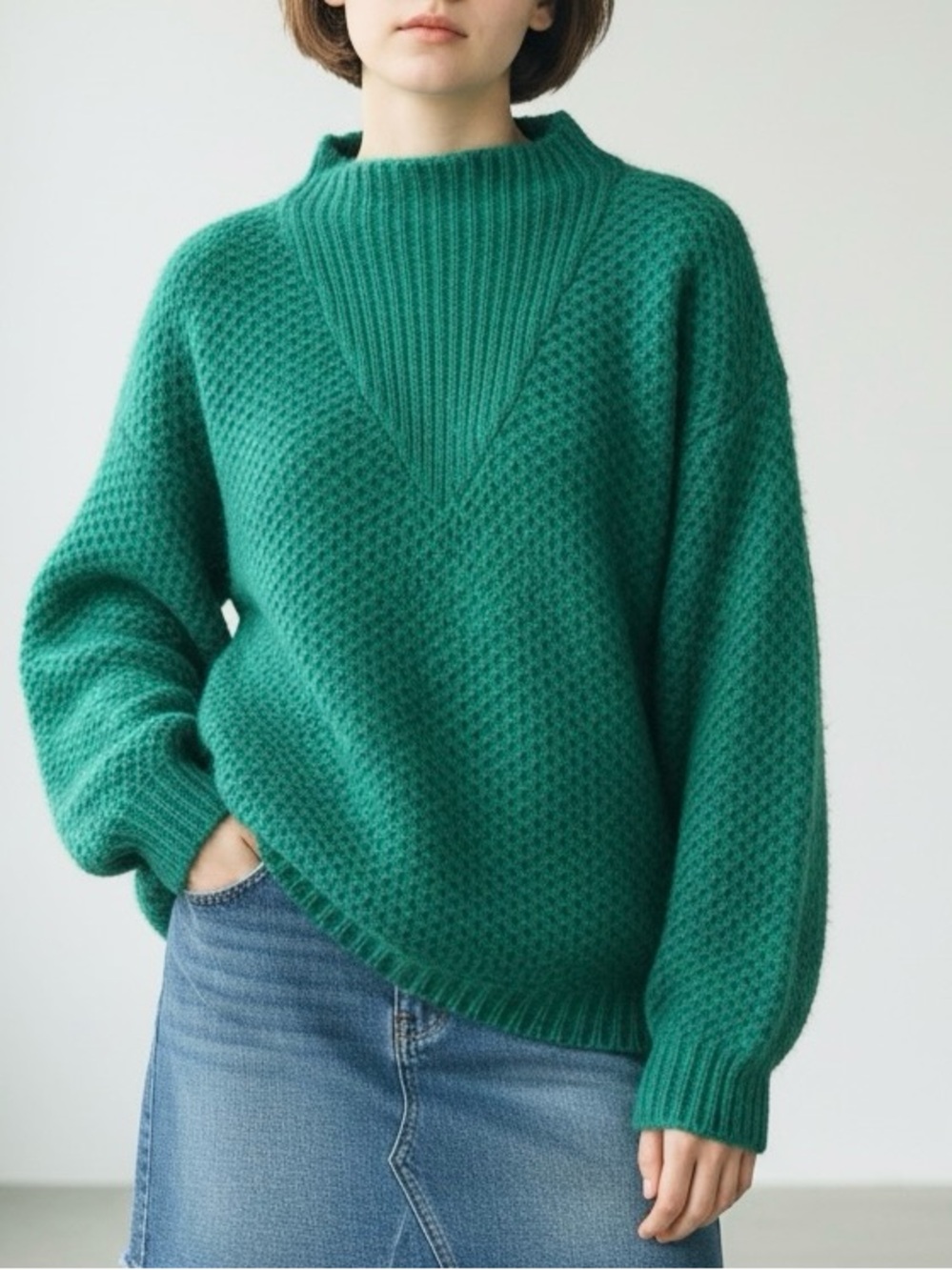 Vintage Mock Neck Sweater, Graffiti by Luigi Gordoni
